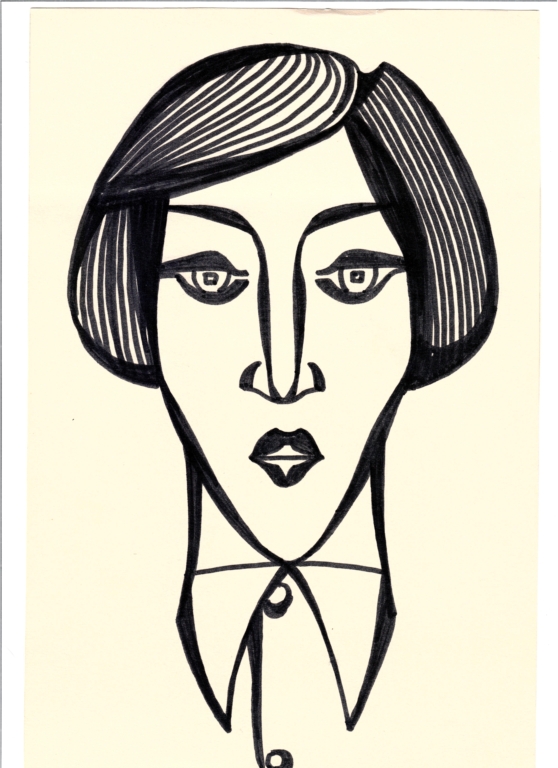 "ВЕЧЕРНЕЕ ЛИЦО". СЕРИЯ "РИТМЫ". 1960-е гг. Бумага, фломастер.