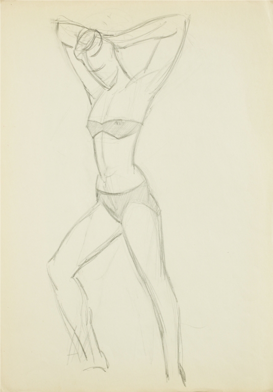 Владимир Циммерлинг. "АРХИТЕКТУРА НА ПЛЯЖЕ", эскиз, 1960-е гг.