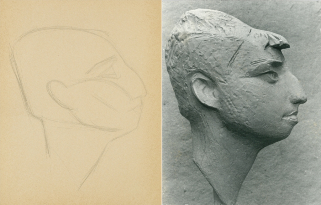 Эскизы к "ЖЕНЩИНЕ С ЧЕЛКОЙ"  (ок. 1971 г.).