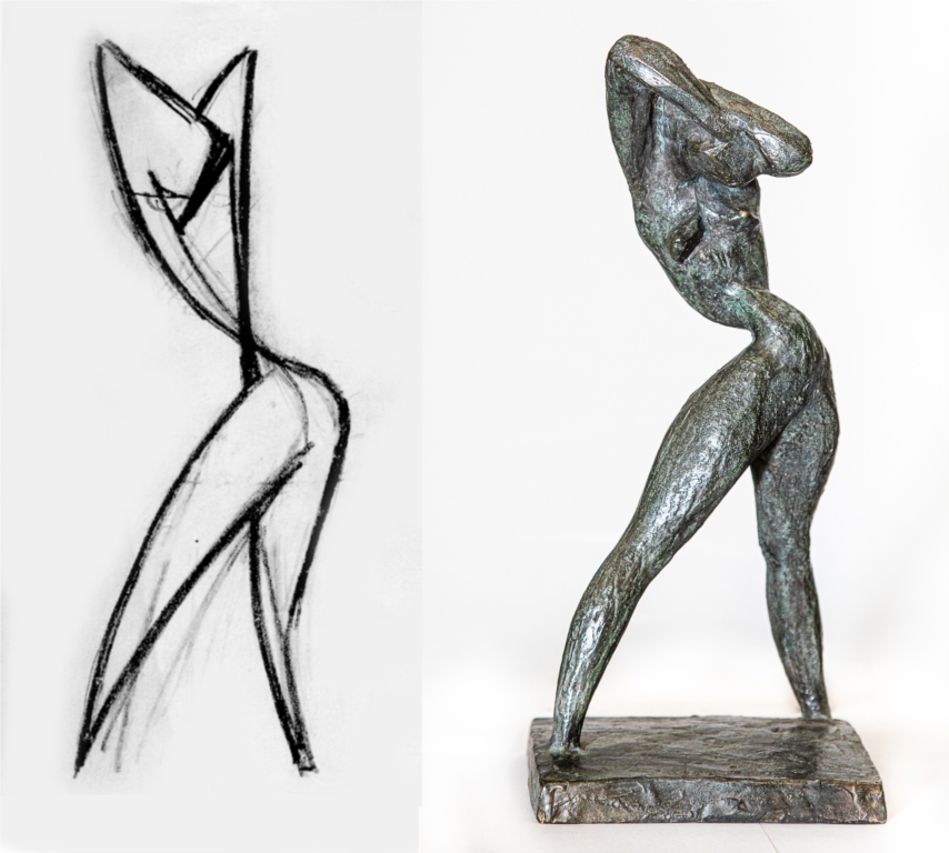 Владимир Циммерлинг. "АРХИТЕКТУРА НА ПЛЯЖЕ" (1996 г.) и эскиз, 1960-е гг.