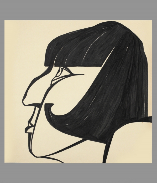 "ЮННА МОРИЦ", бумага, фломастер (1969 г.)